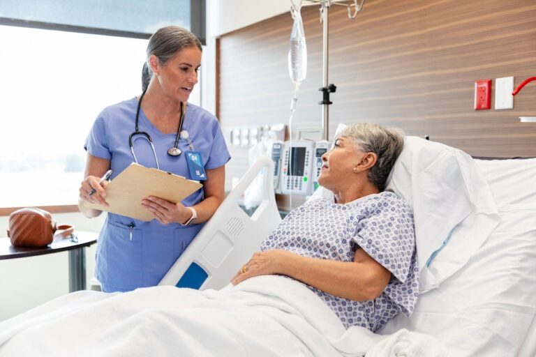 older woman in hospital