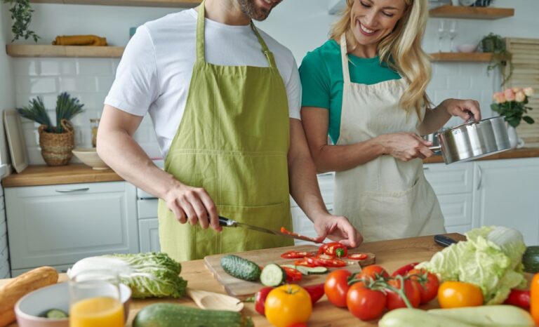 cutting veggies