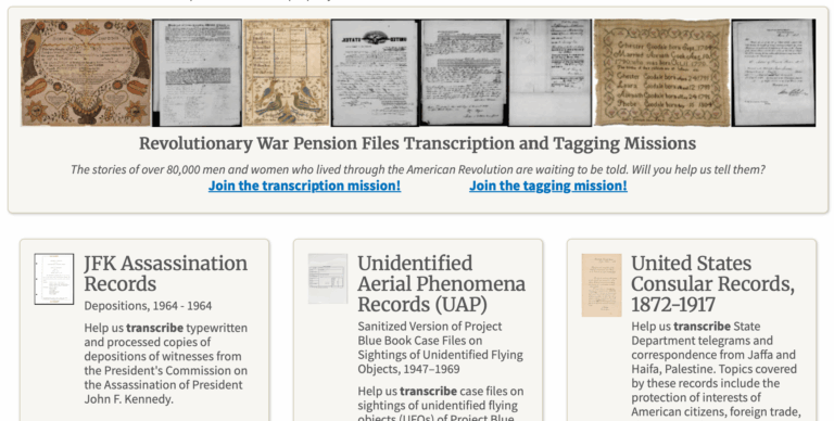 how to do national archives transcriptions